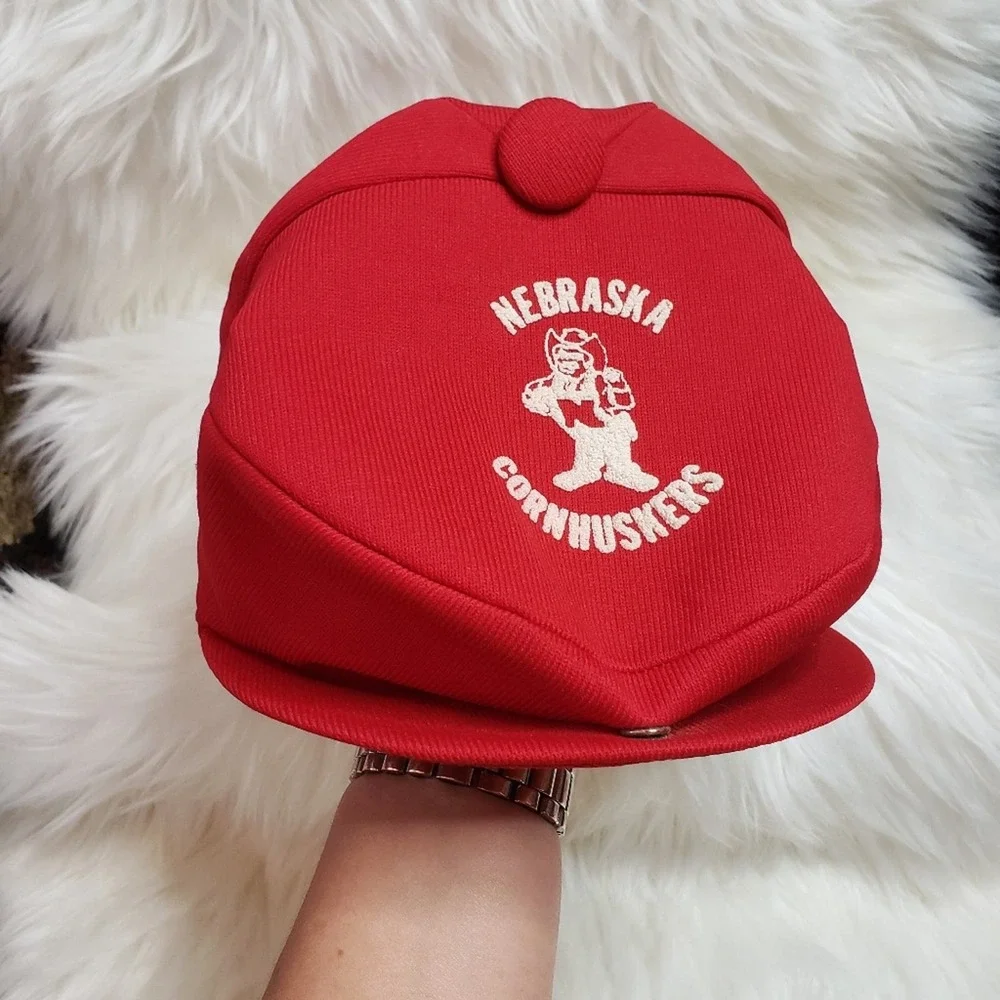 Vintage Nebraska Cornhuskers adjustable hats, red and white
